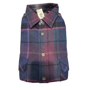A Foxx Ltd Mens Wool Blend Plaid Flannel Shirt Multi Color Button Down Size M